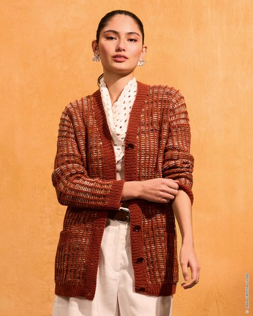 JACKE IM RIPPENMUSTER - Cotonella