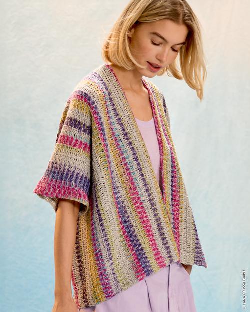 QUER-GEHÄKELTE JACKE - Gomitolo California