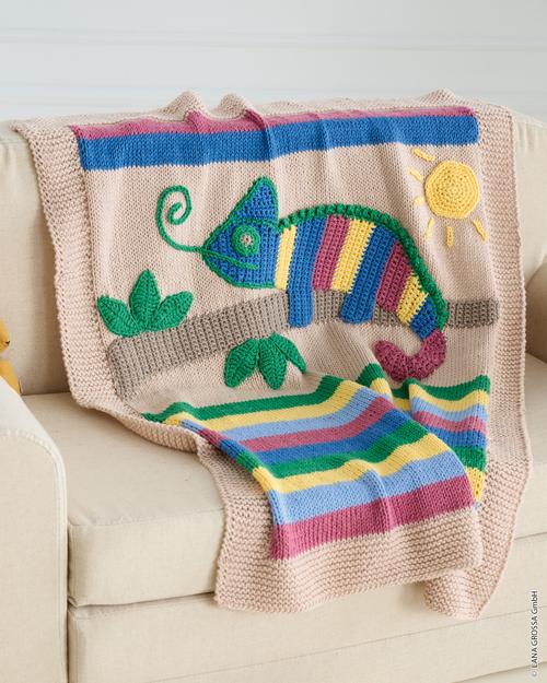 DECKE MIT CHAMÄLEON - Soft Cotton