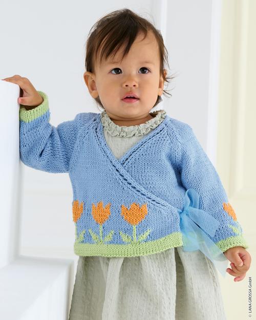 WICKELJACKE MIT TULPENMUSTER - Soft Cotton