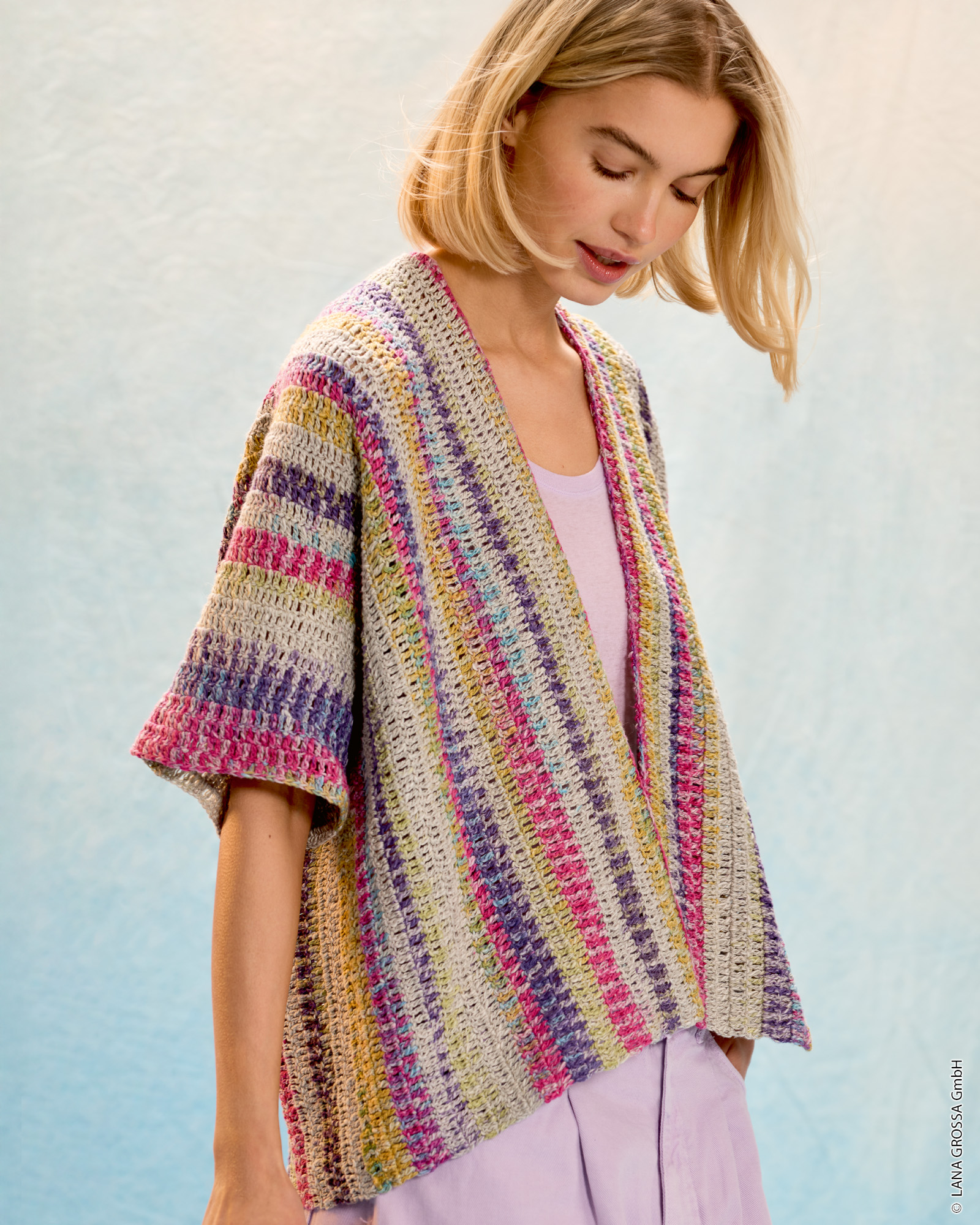 QUER-GEHÄKELTE JACKE - Gomitolo California