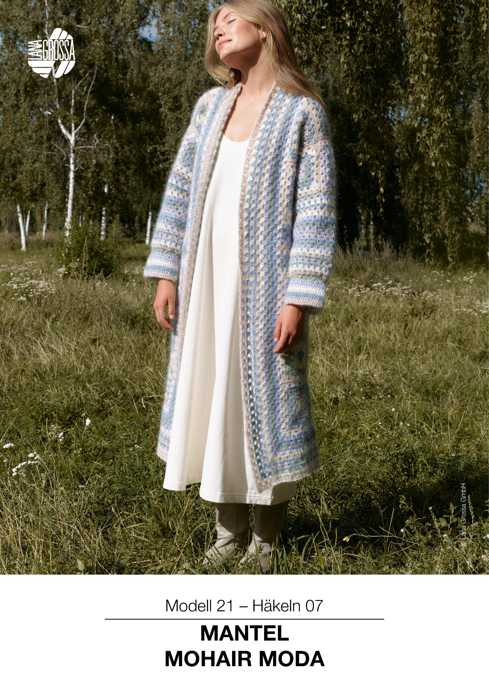 9231316_M21_StA - Anleitung GRANNY SQUARES MANTEL MIT GESTREIFTEN PARTIEN - Mohair Moda